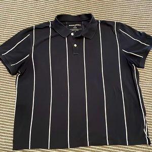 Navy blue white striped polo